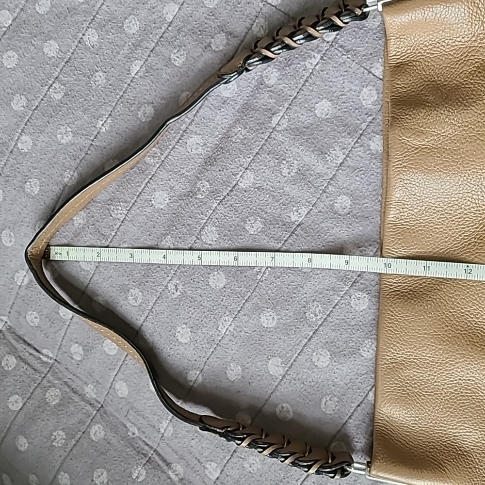 Brighton Tan and Black Leather Shoulder Purse - Picture 6 of 13